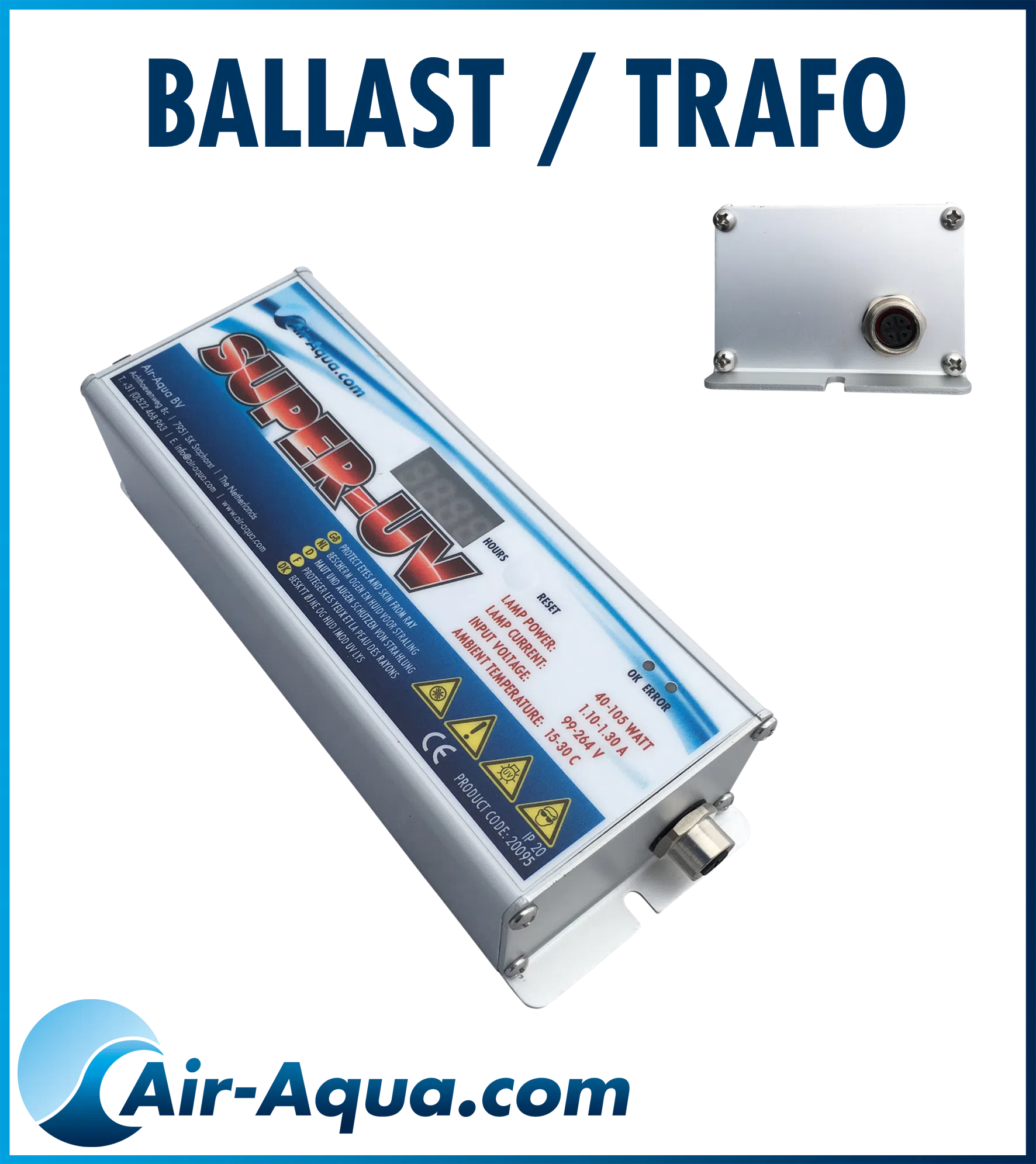 air-aqua-ballast-preomfisch Air-Aqua Super UVC Vorschaltgerät 40-105W – Bild 1