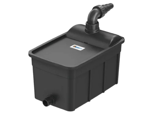 Kleiner Teichfilter mit Pumpe und UV-Lampe. Direkt einsatzbereit.
