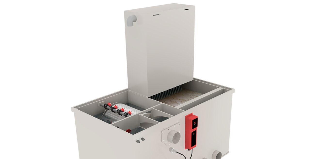 Red Label Trommelfilter Basic Kombi Trickle 20/25 – Frontansicht geschlossen