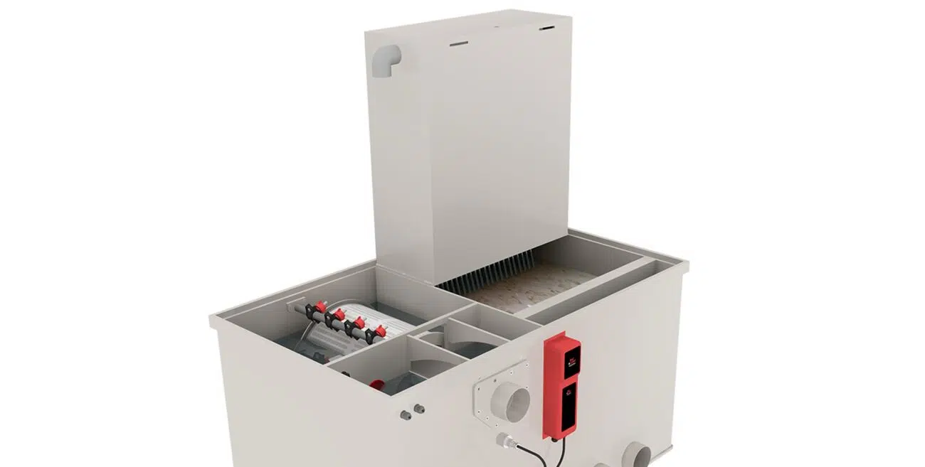 Red Label Trommelfilter Basic Kombi Trickle 20/25 – Frontansicht geschlossen