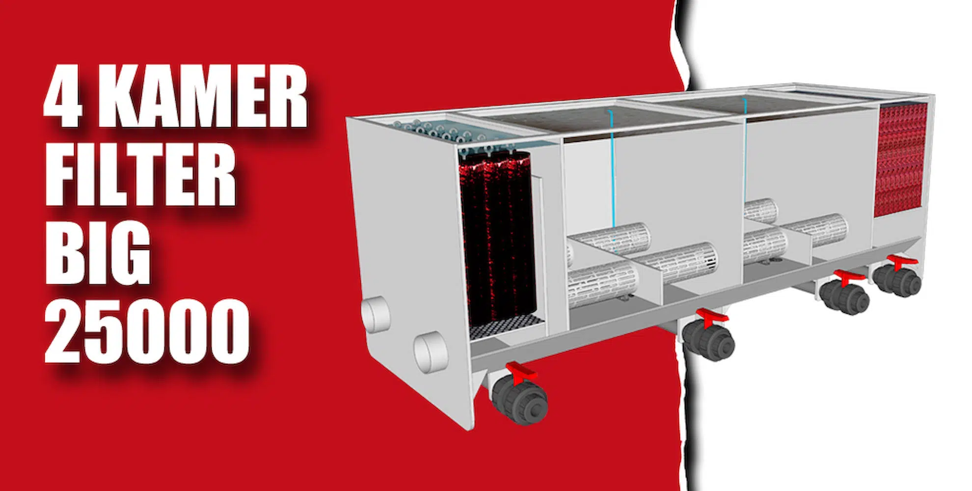 Red Label 4-Kammer-Filter Big 25000 – Produktansicht Red Label 4-Kammer-Filter Big 25000 – Produktansicht