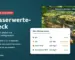 Wasserwerte-Check von KOI PARADISE: Koiteich mit Seerosen und Bewertung der Messwerte pH, KH, Nitrit und Ammonium